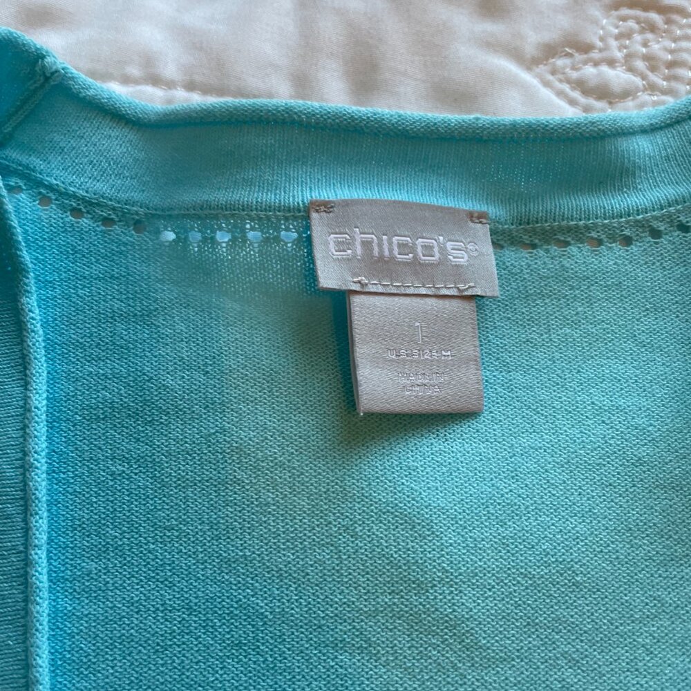 Chicos cardigan sweater button plus cami aqua blue  size 0 and 1 *READ* med set - Picture 12 of 12